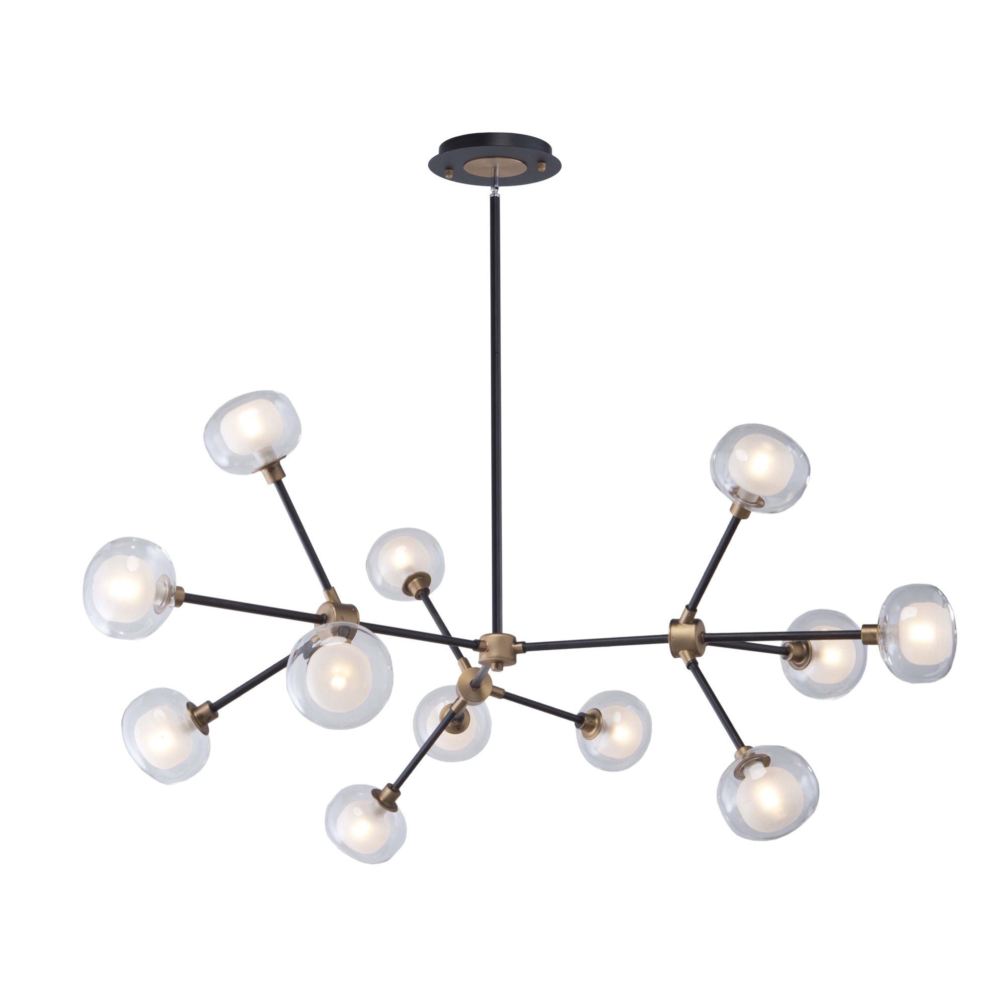 Grappolo 47.25 in. wide Black and Vintage Gold Chandelier Ceiling Artcraft 