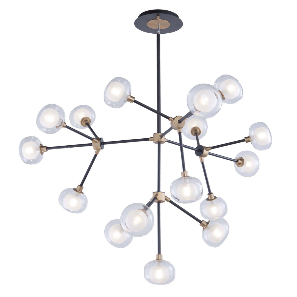 Grappolo 47.25 in. wide Black and Vintage Gold Chandelier Ceiling Artcraft 