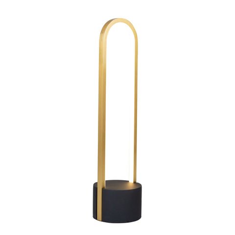 Cortina 6 inch wide Table Lamp - Brushed Brass with Black Base