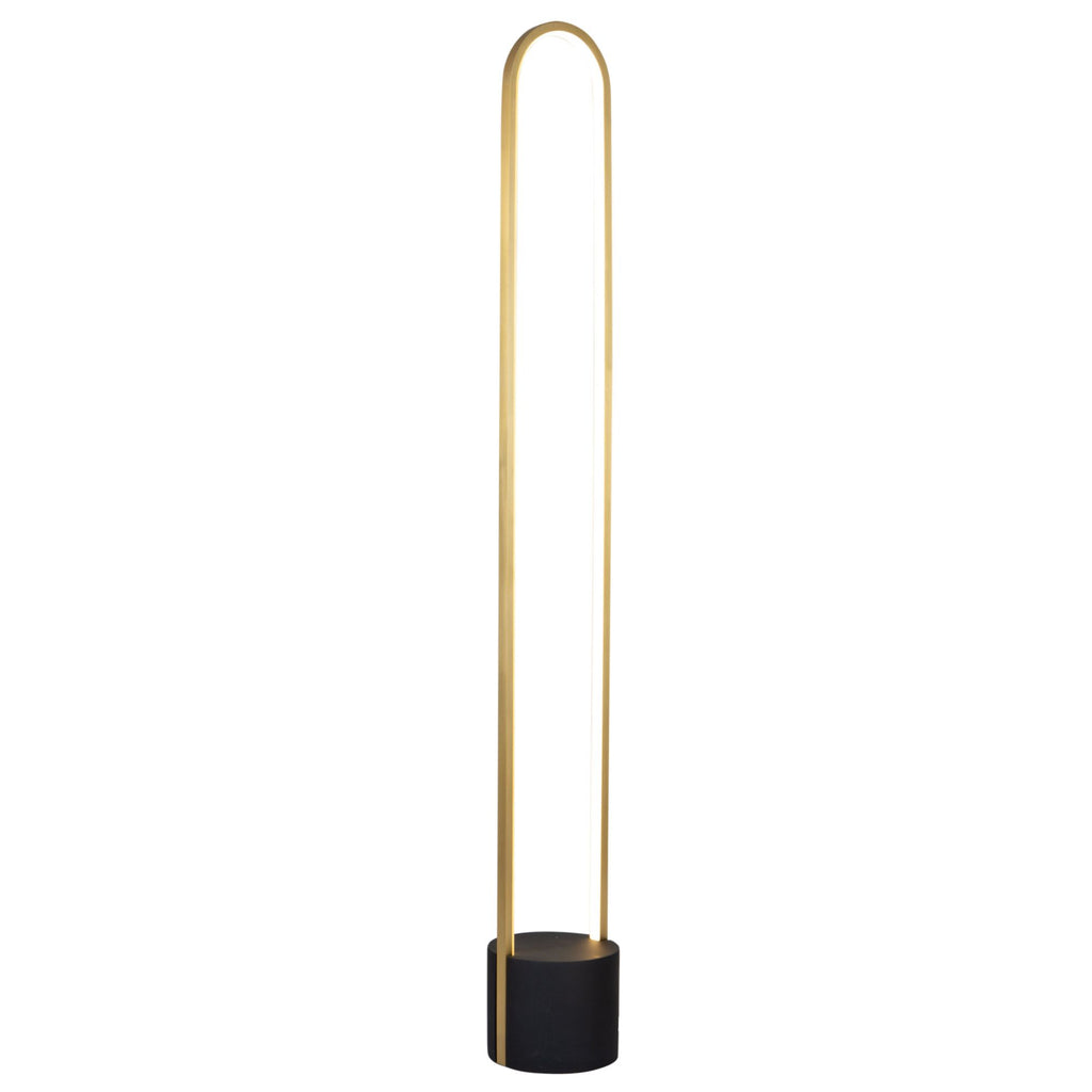Cortina 57"h Floor Lamp - Brushed Brass with Black Base