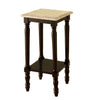 Levi Square Genuine Marble Side Table Dark Cherry Furniture Enitial Lab 