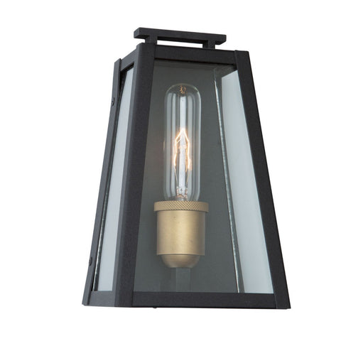 Charlestown 5.75 inch wide Outdoor Wall Light - Black, Vintage Gold
