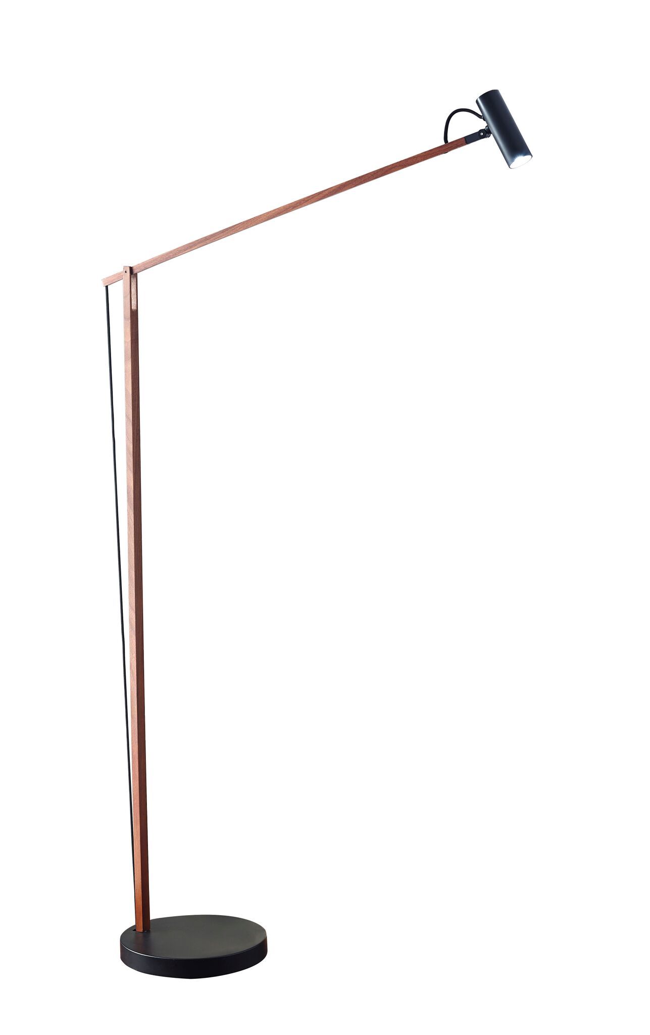 Crane Walnut LED Floor Reading Lamp Lamps Adesso 