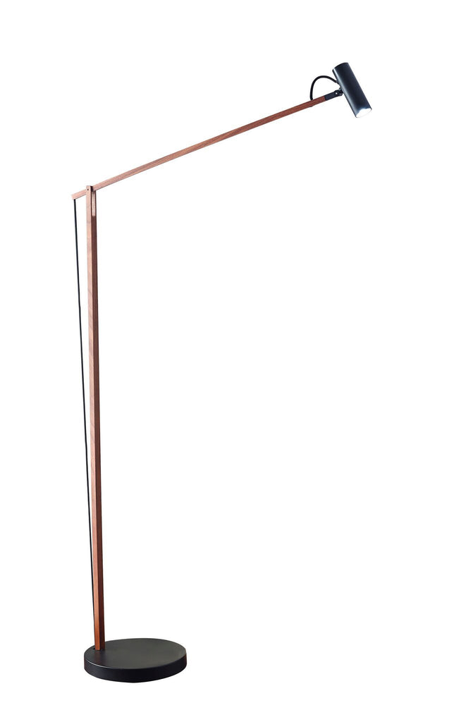 Crane Walnut LED Floor Reading Lamp Lamps Adesso 