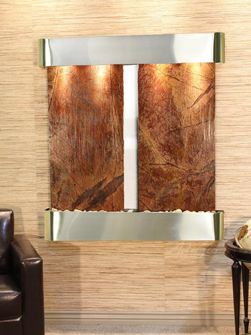 Aspen Falls Round - Stainless Steel - Brown Marble