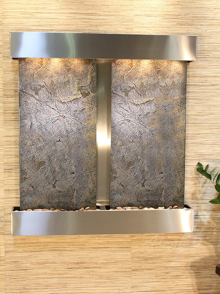 Aspen Falls Square - Stainless Steel - Green Featherstone Fountains Adagio 