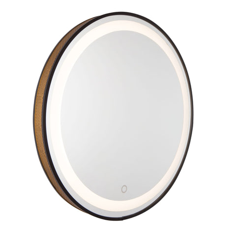 Reflections 23.75 inch wide Mirror - Matte Black & Gold
