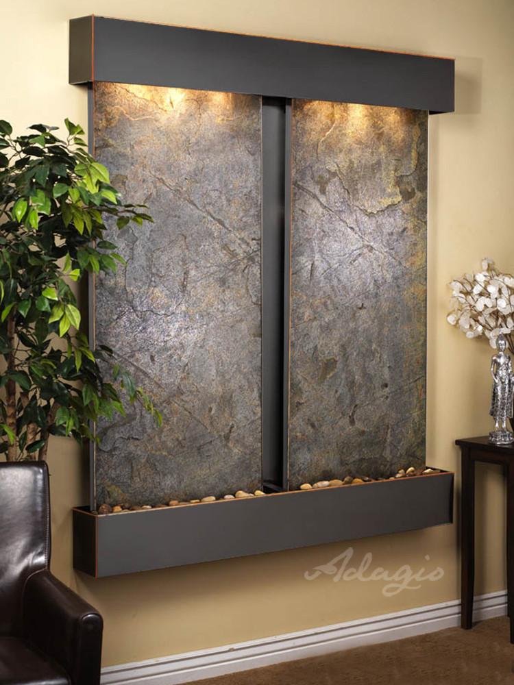 Cottonwood Falls Square - Blackened copper - Green Featherstone Fountains Adagio 