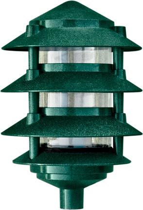 Cast Aluminum Four Tier Pagoda Light 120V Outdoor Dabmar Green 