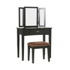 Wayona 1-Drawer Vanity & Stool Set Black Furniture Enitial Lab 