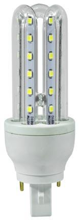 Tubular Light G24/2-Pin Base 7 Watt 85-265V Bulb - 65K Daylight White Bulbs Dabmar 