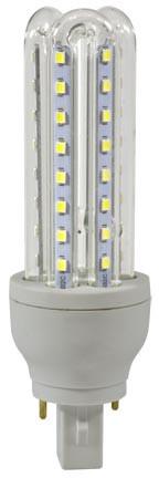 Tubular Light G24/2-Pin Base 9 Watt 85-265V Bulb - 65K Daylight White Bulbs Dabmar 