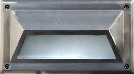 Recessed Hooded Brick/Step/Wall Light Stainless Steel Outdoor Dabmar 