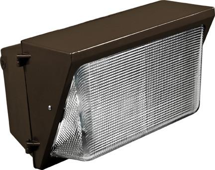 Large 18"w Cast Aluminum Bronze HID Wall Pack Fixture Outdoor Dabmar 50W Integrated LED 120-277V 