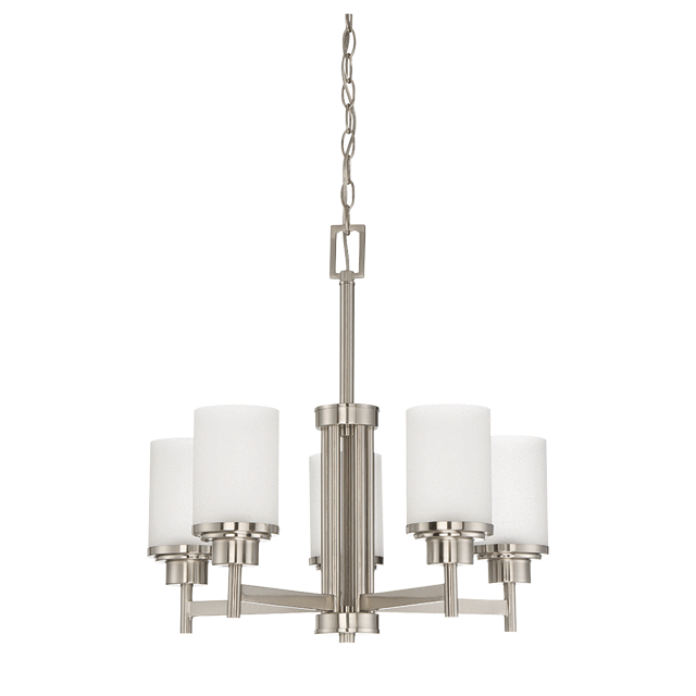 5-Light Somes Chandelier With Linen Glass Ceiling Luminance 
