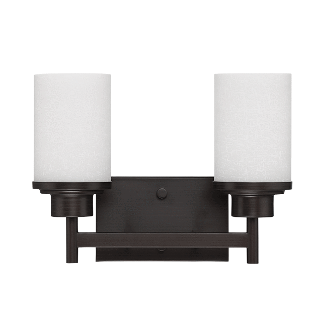 2-Light Somes Vanity With Linen Glass Wall Luminance 