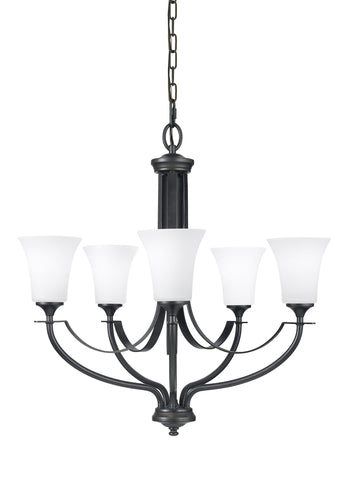 Barrington Five Light Chandelier - Oil Rubbed Bronze Ceiling Sea Gull Lighting 