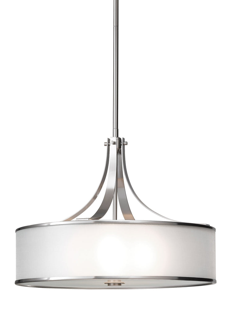 Casual Luxury Large Four Light Pendant - Brushed Steel Ceiling Sea Gull Lighting 