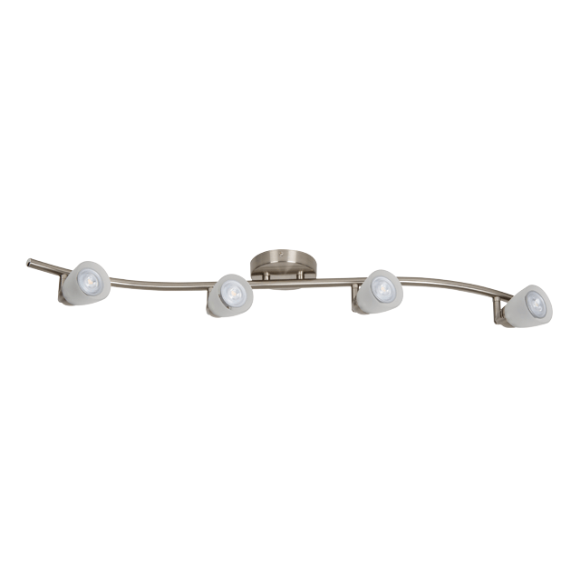 Brushed Nickel 34"w LED Ceiling Rail Fixture with Frosted Glass Tracks Luminance Nickel 