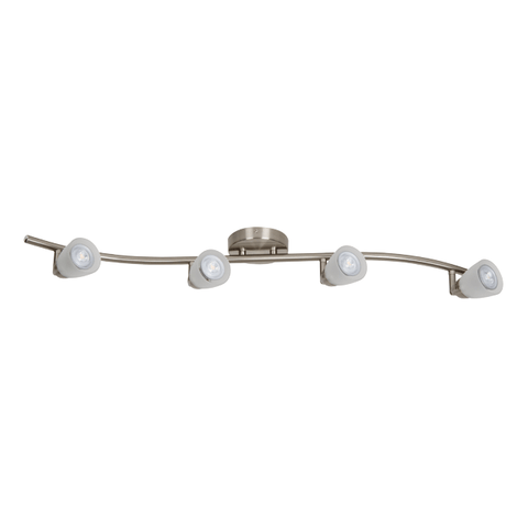 Brushed Nickel 34"w LED Ceiling Rail Fixture with Frosted Glass