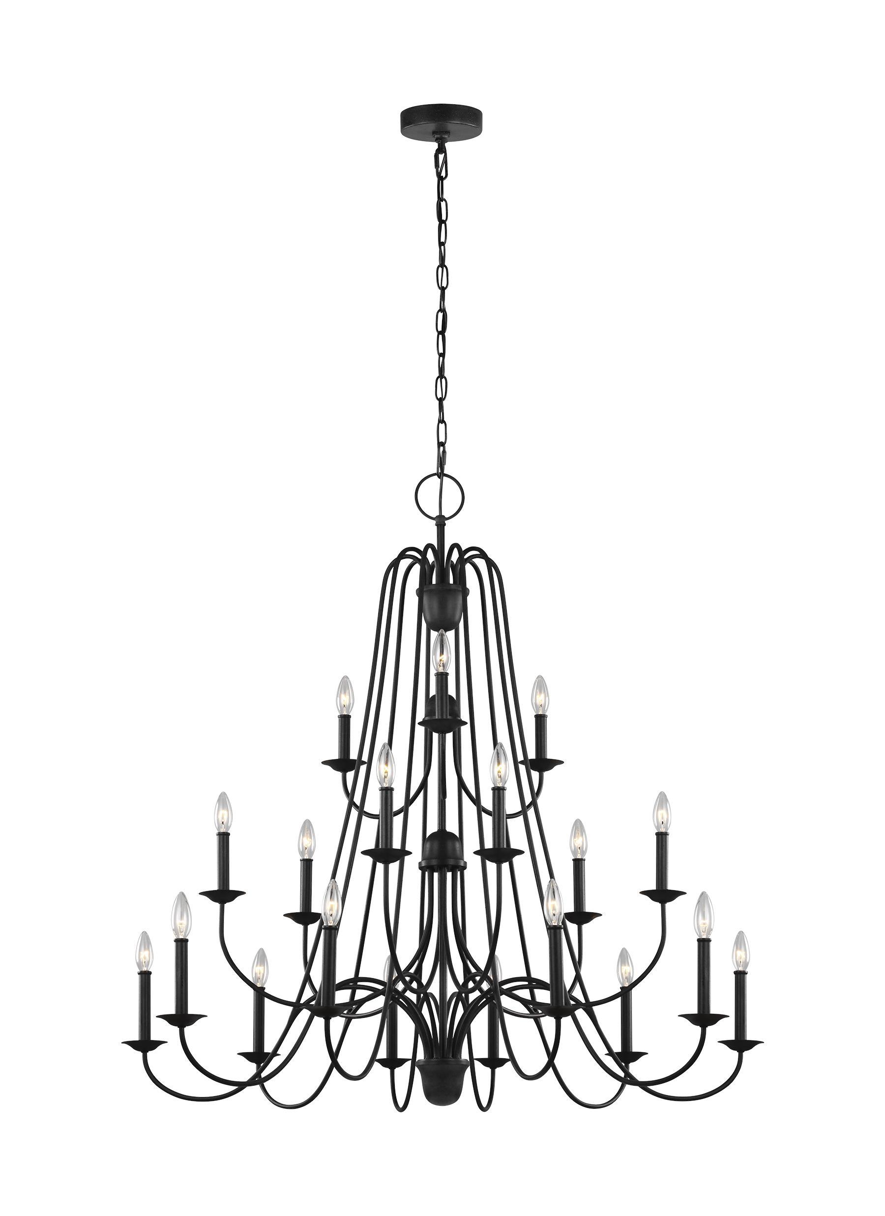 Boughton Eighteen Light Chandelier - Antique Forged Iron Ceiling Sea Gull Lighting 