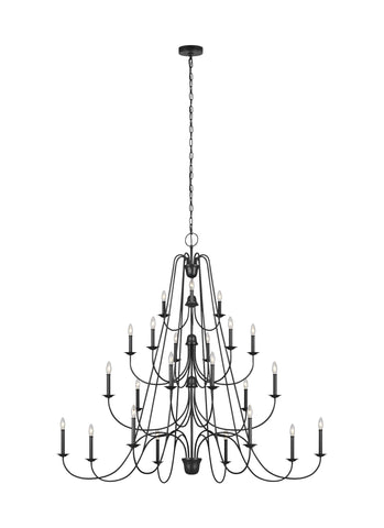 Boughton Four Light Bath Vanity Fixture - Antique Forged Iron Ceiling Sea Gull Lighting 