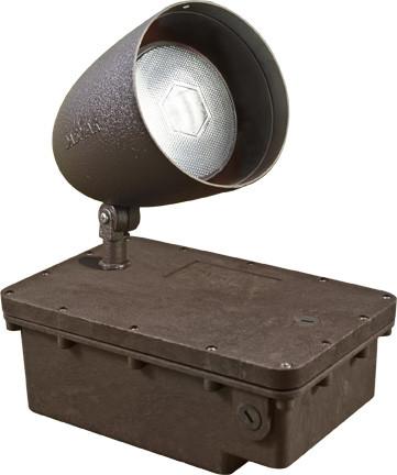 Cast Aluminum HID Metal Halide Spot Light with In-Ground Ballast Box - Bronze Outdoor Dabmar 70W Metal Halide 120V 