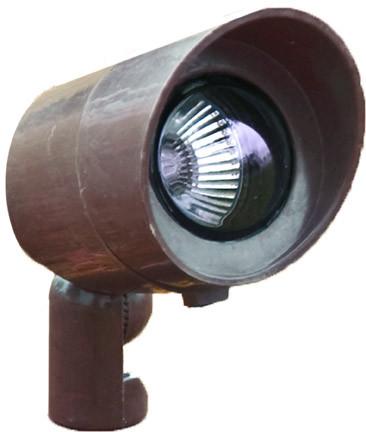 12V Spot Light with Hood - Bronze Outdoor Dabmar 20W Halogen 
