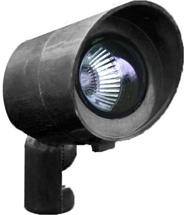 12V Spot Light with Hood - Black Outdoor Dabmar 20W Halogen 