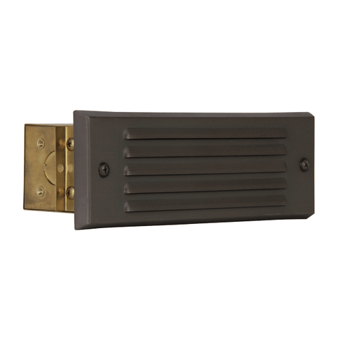 Double Louver Step Light Integral LED Solid Brass Outdoor Luminance 