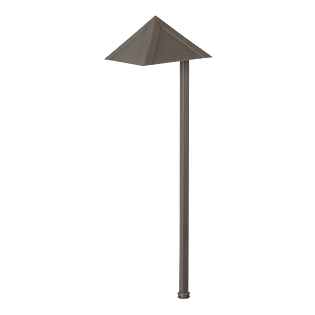 Small Pyramid Path Light Integral LED Solid Brass Outdoor Luminance 