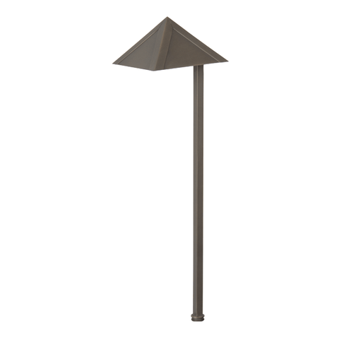 Small Pyramid Path Light Integral LED Solid Brass