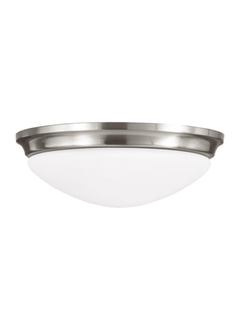 Barrington Three Light Flush Mount - Brushed Steel Ceiling Sea Gull Lighting 