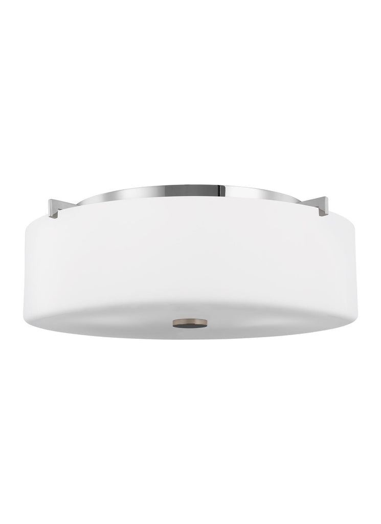 Sunset Drive Large Three Light Flush Mount - Chrome Ceiling Sea Gull Lighting 