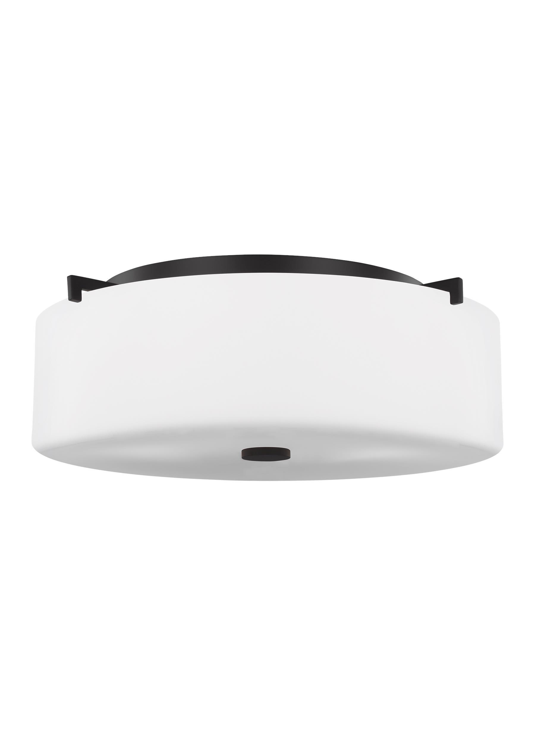 Sunset Drive Large Three Light Flush Mount - Oil Rubbed Bronze Ceiling Sea Gull Lighting 