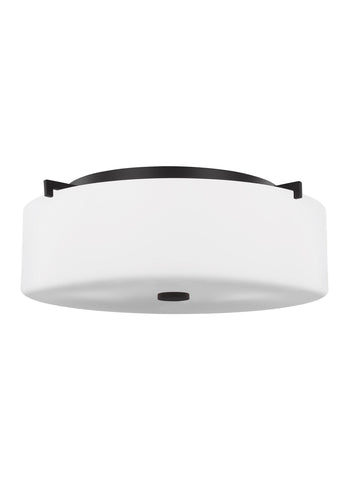 Sunset Drive Large Three Light Flush Mount - Oil Rubbed Bronze Ceiling Sea Gull Lighting 