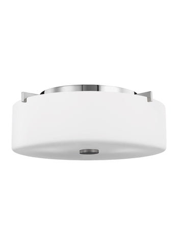 Sunset Drive Small Two Light Flush Mount - Chrome Ceiling Sea Gull Lighting 