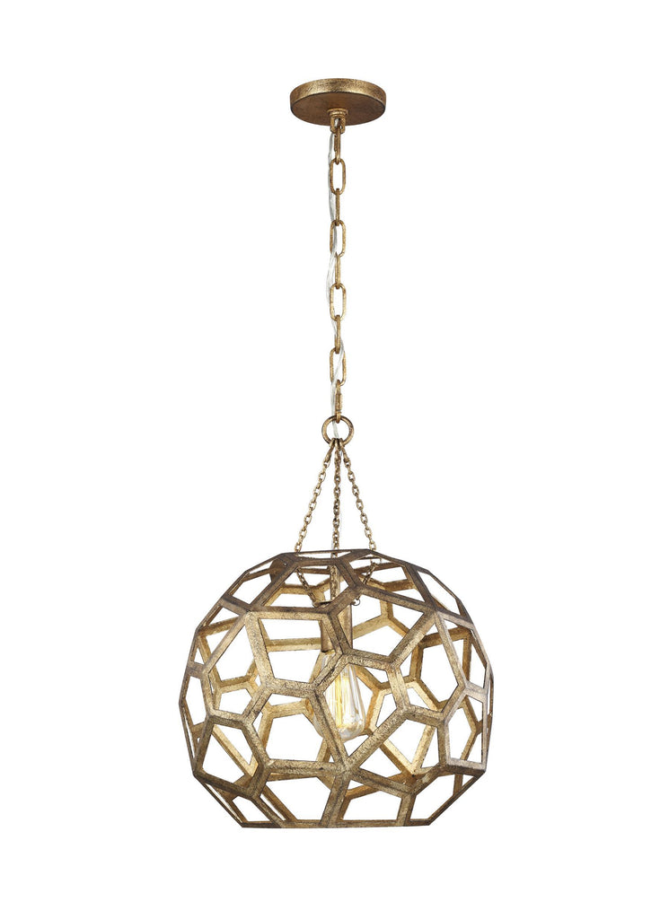 Feccetta Antique Gild 1-Light Medium Pendant Ceiling Feiss 