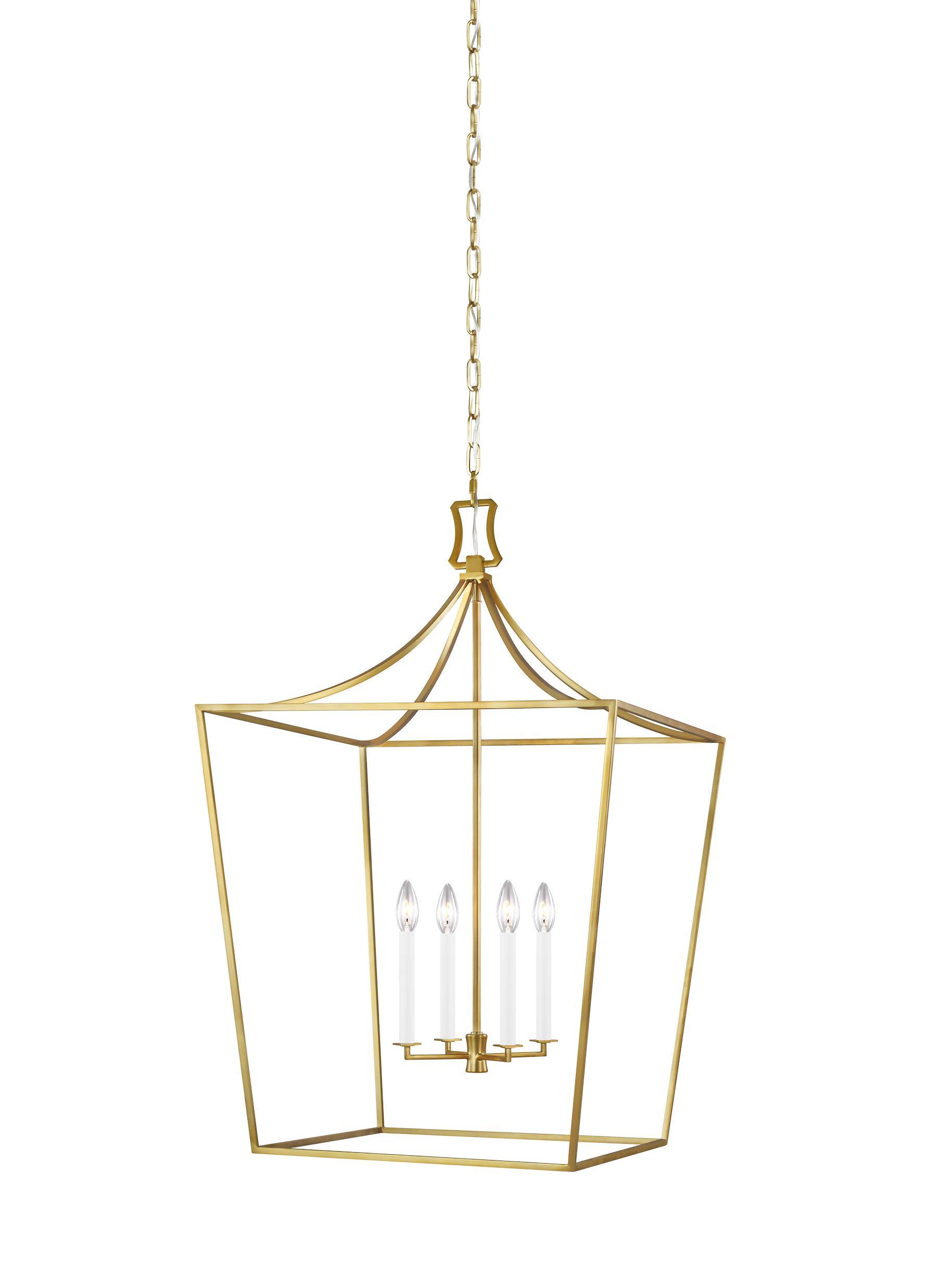 Southold Burnished Brass 4-Light Lantern Ceiling Feiss 