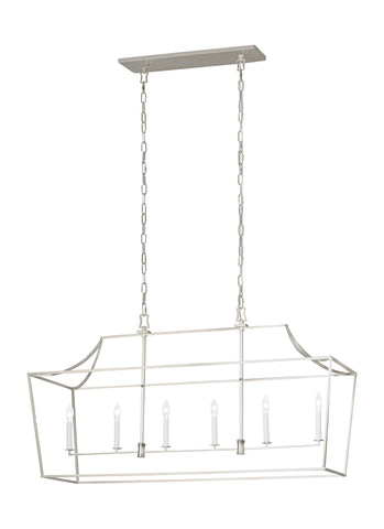 Southold Polished Nickel 6-Light Linear Lantern Ceiling Feiss 