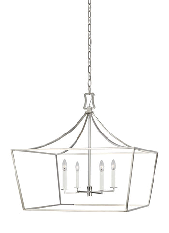Southold Polished Nickel 4-Light Wide Lantern Ceiling Feiss 