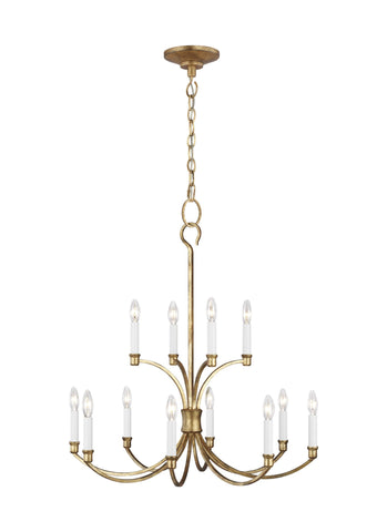 Westerly Antique Gild 12-Light Chandelier Ceiling Feiss 
