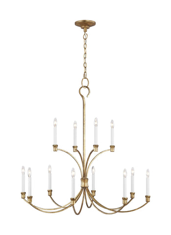 Westerly Antique Gild 12-Light Chandelier Ceiling Feiss 