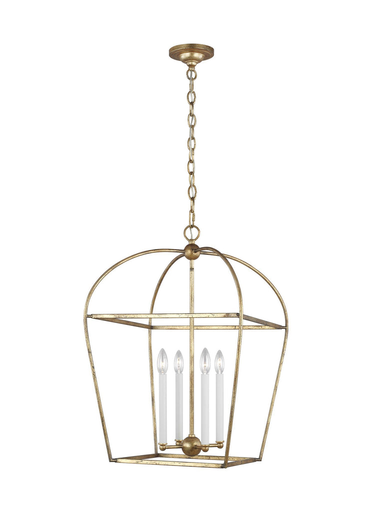 Stonington Antique Gild 4-Light Lantern Ceiling Feiss 