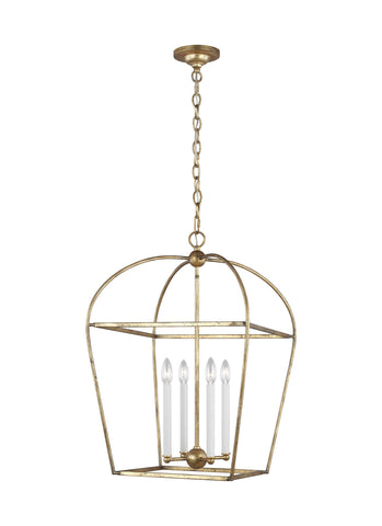 Stonington Antique Gild 4-Light Lantern Ceiling Feiss 