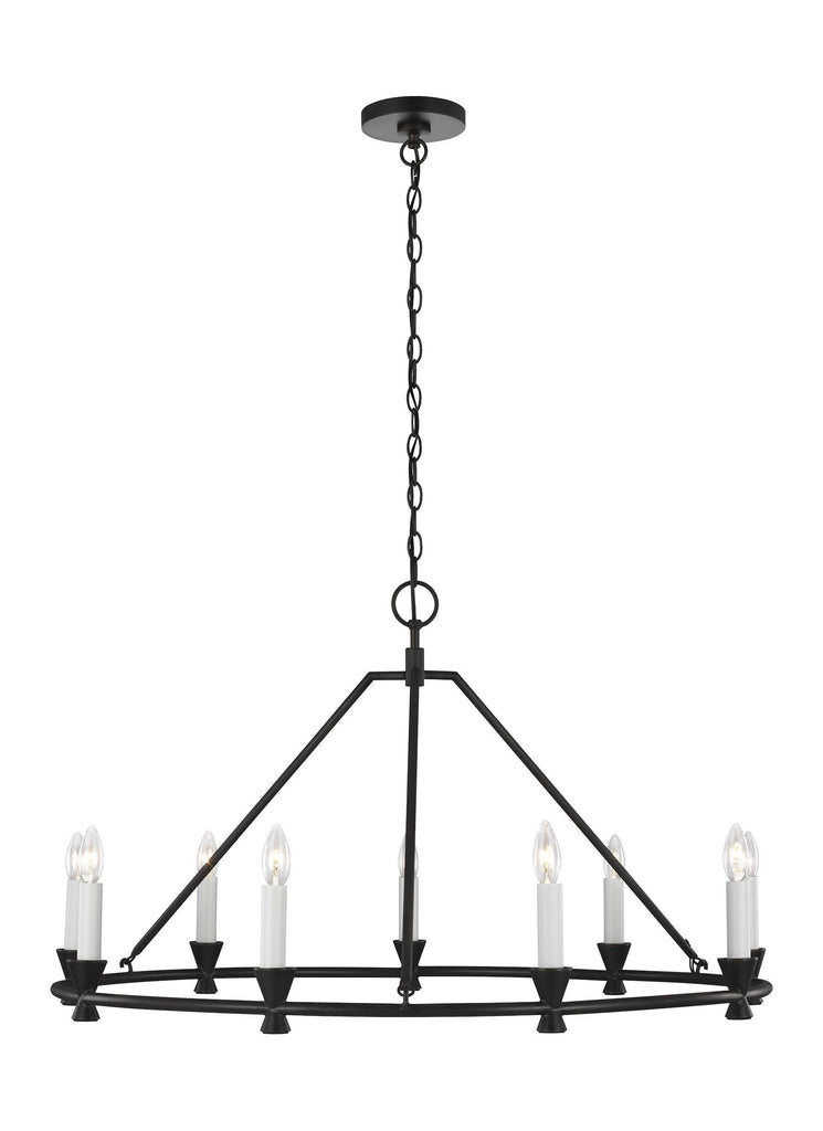 Keystone Aged Iron 9-Light Chandelier Ceiling Feiss 