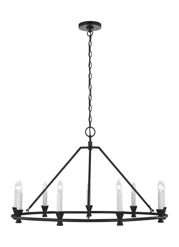 Keystone Aged Iron 9-Light Chandelier Ceiling Feiss 