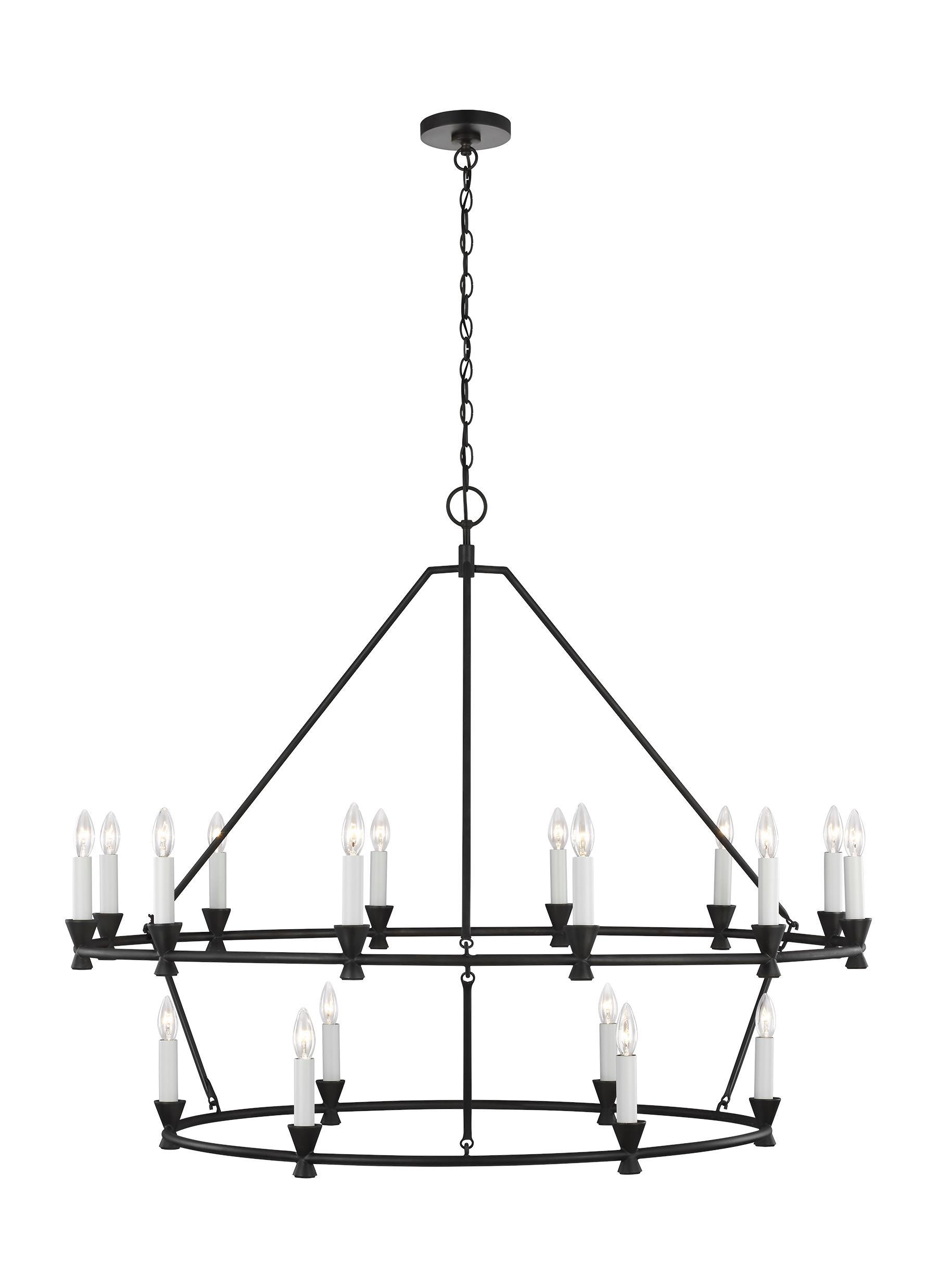 Keystone Aged Iron 18-Light Chandelier Ceiling Feiss 