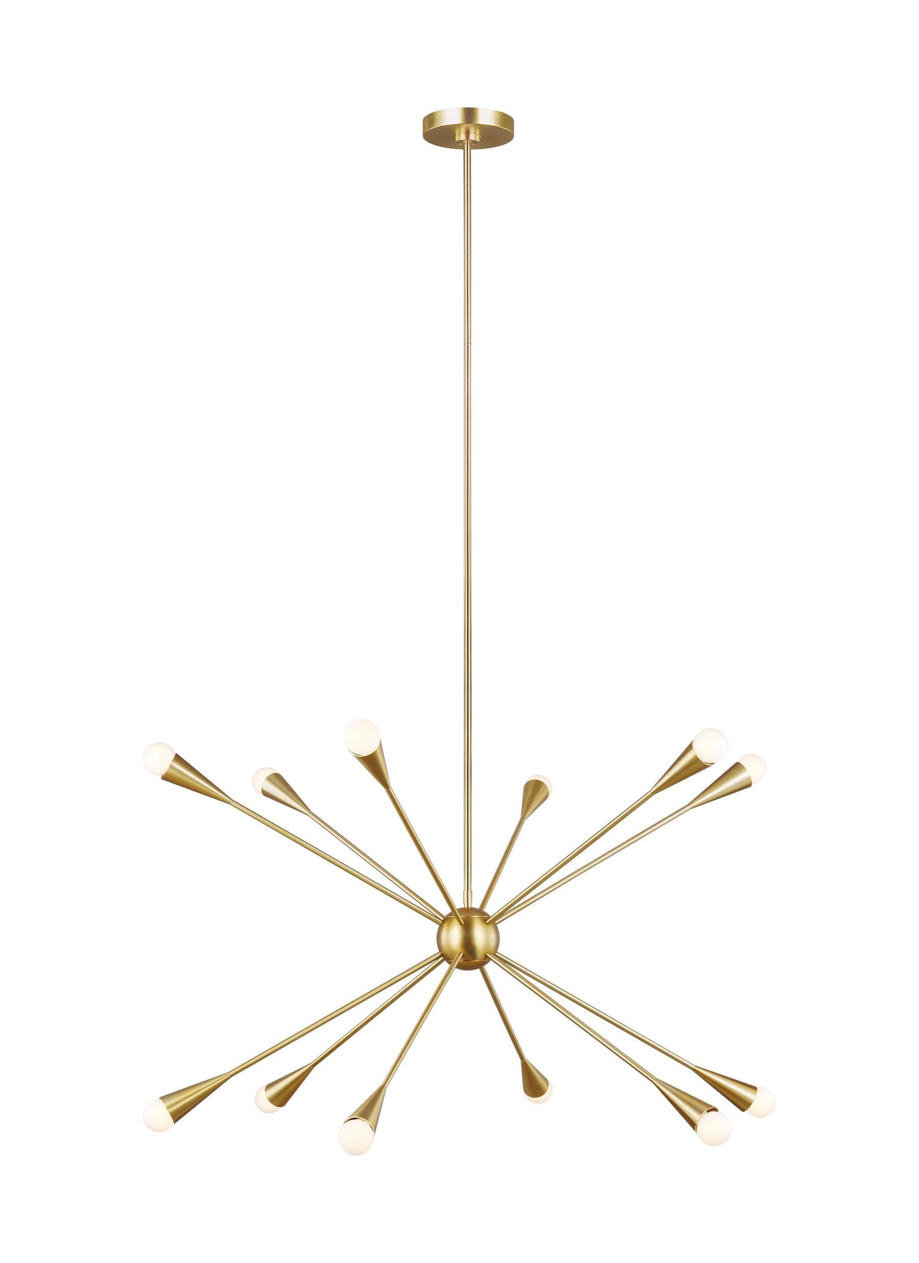 Jax Burnished Brass 12-Light Chandelier Ceiling Feiss 