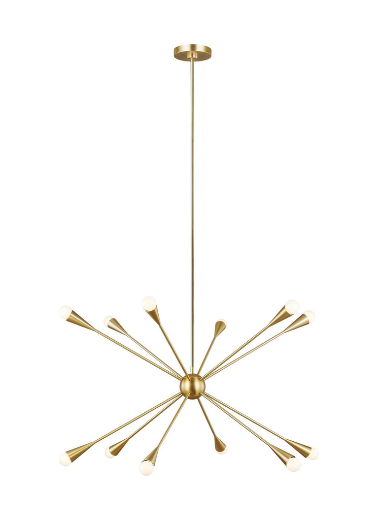 Jax Burnished Brass 12-Light Chandelier Ceiling Feiss 